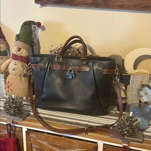 Dooney & Bourke Black and Brown Leather Bag